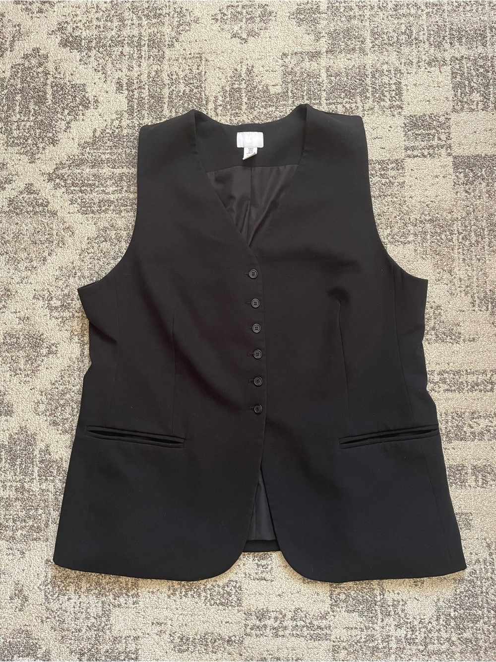 H&M black longline suit vest size XL